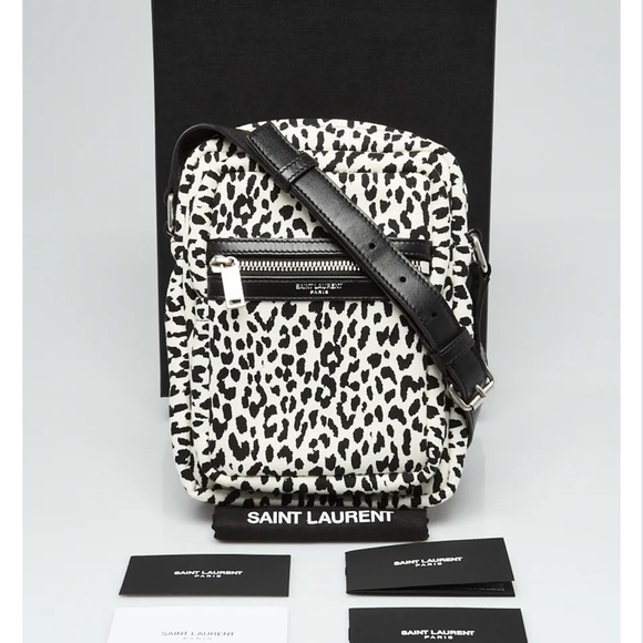 SAINT LAURENT YSL SID TIGER MESSENGER SHOULDER BAG SATCHEL AUTHENTIC - Picture 3 of 11